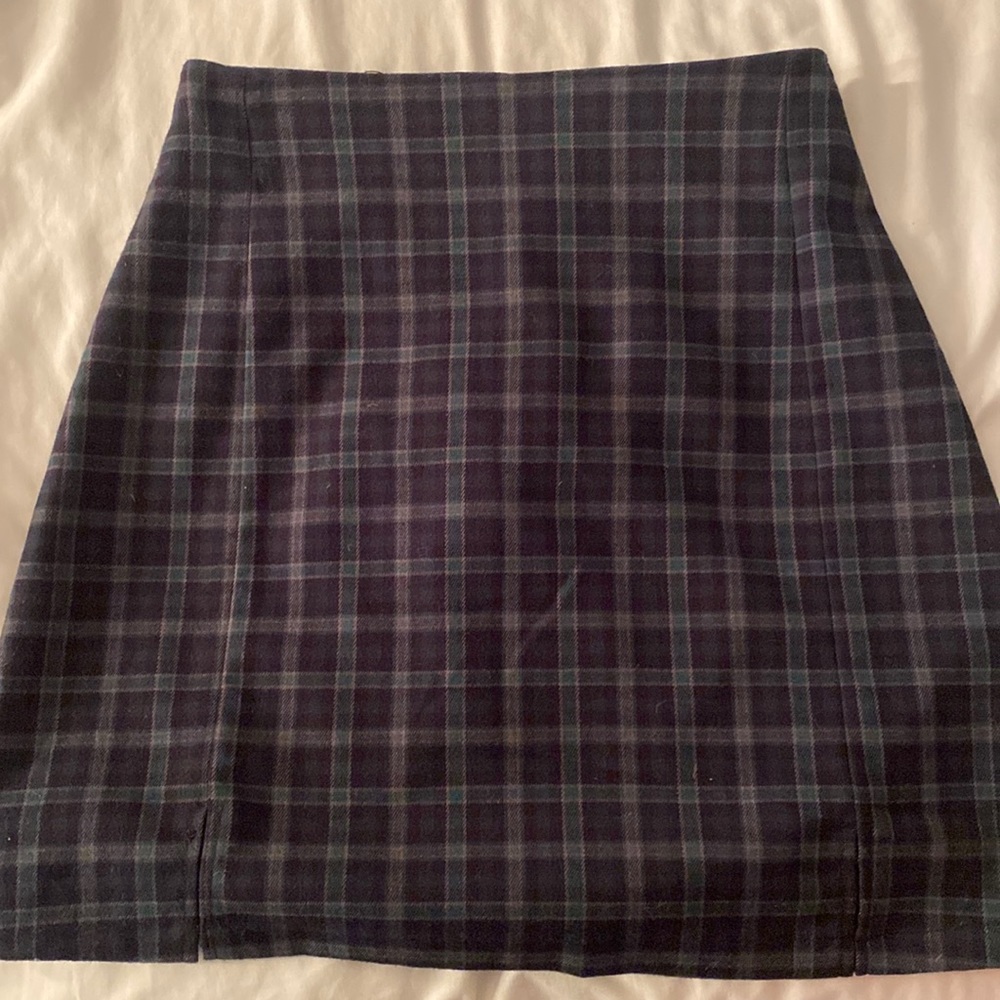 Navy blue and dark green mini skirt